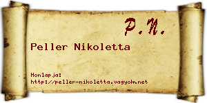 Peller Nikoletta névjegykártya